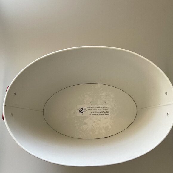 REINDEER OVAL METAL BUCKET CHRISTMAS DECOR - Picture 7 of 8